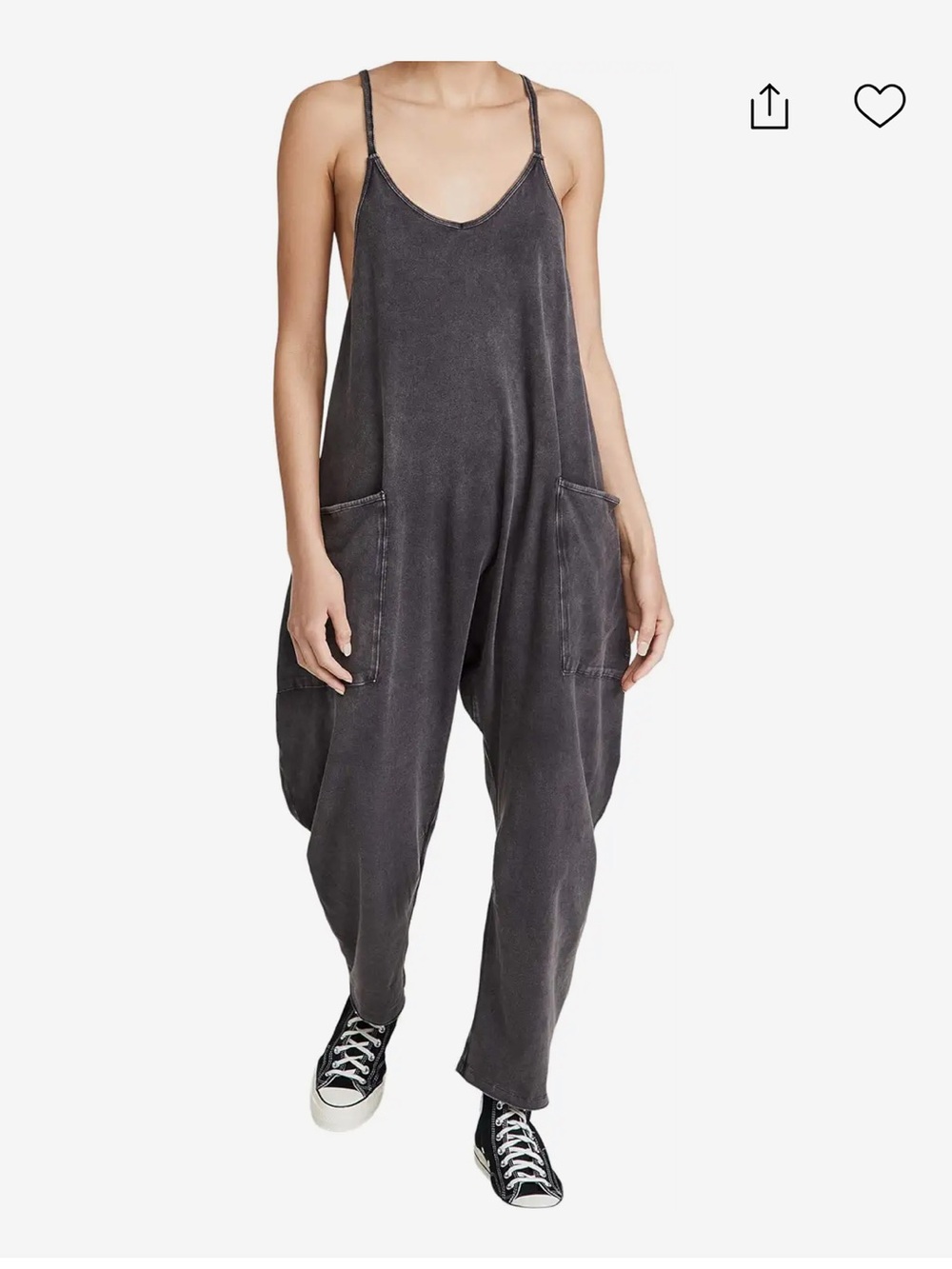 Free People Washed Black Hot Shot Onesie NWOT XS
